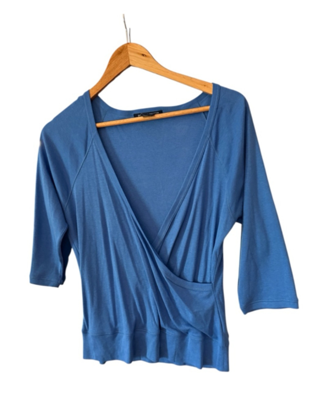 Boston Proper Blue Wrap Top Women's Medium